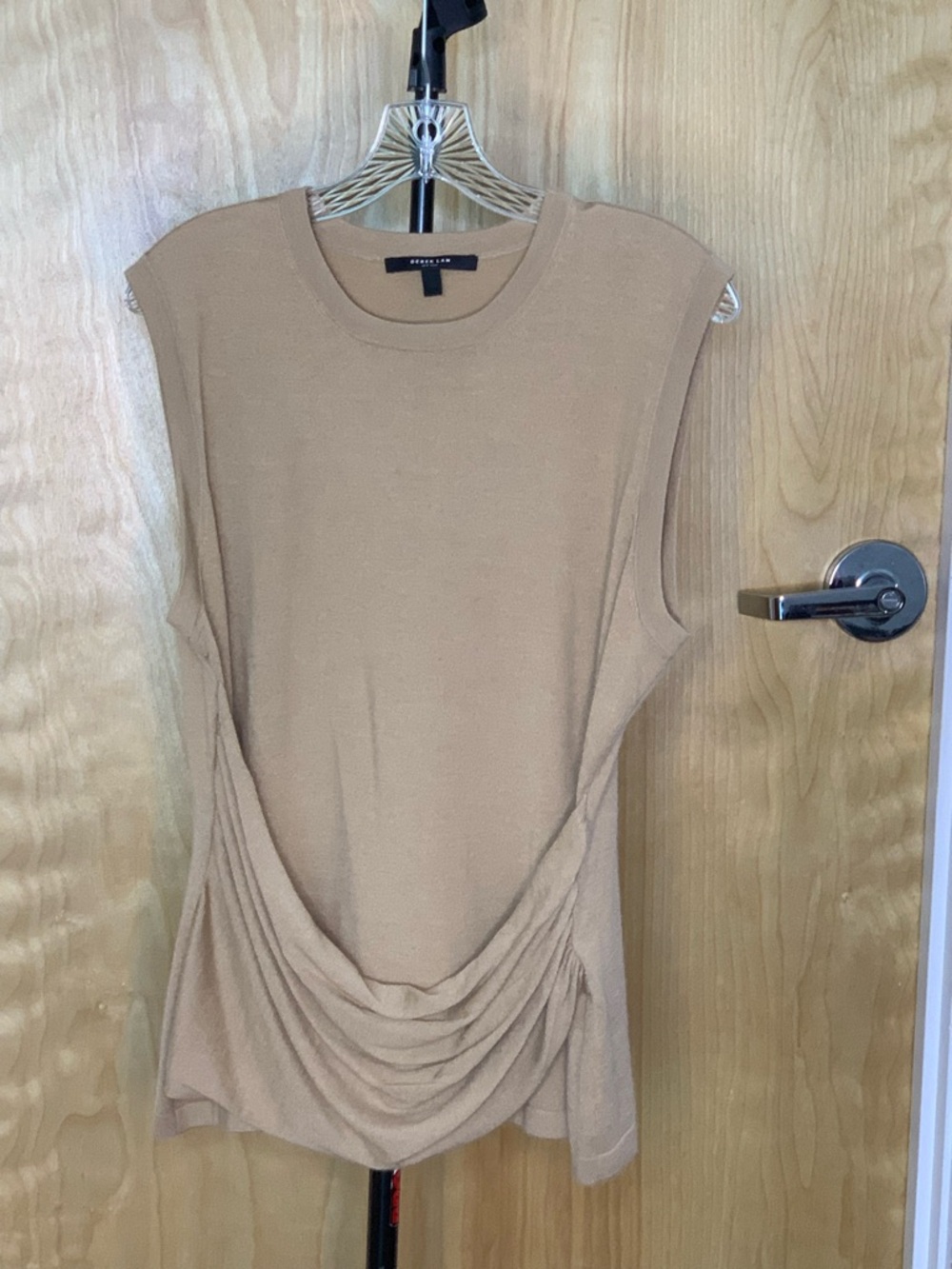 Derek Lam Camel Faux Wrap Tank Sweater Top XL Cashmere/Silk Blend